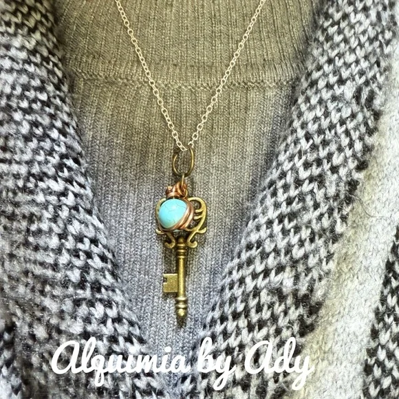 Alquimia by Ady Turquoise and Silver 925 charms necklace